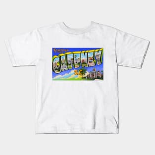 Greetings from Gaffney South Carolina, Vintage Large Letter Postcard Kids T-Shirt